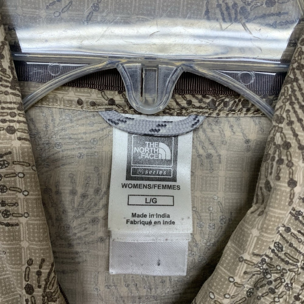 The North Face Women's L Beige Pearl Snap Long Sleeve All Over Print Embroidery - Picture 4 of 11